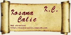 Kosana Čalić vizit kartica